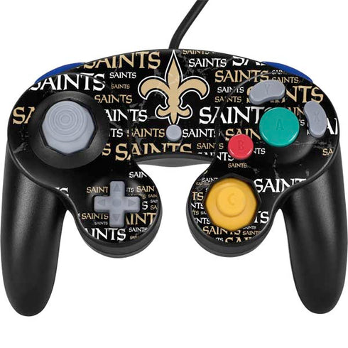 NFL New Orleans Saints Black Blast Nintendo GameCube Controller Skin