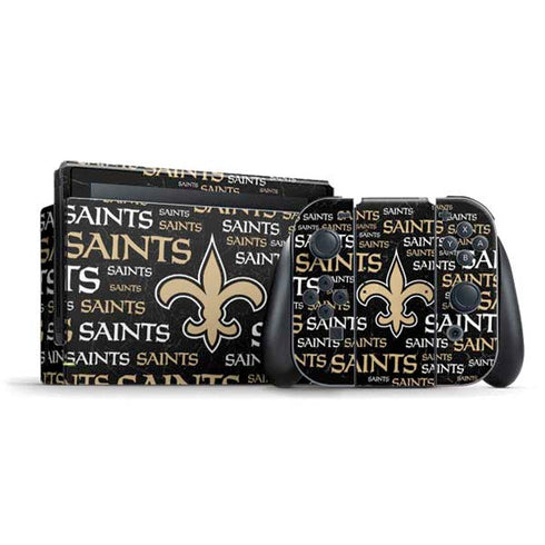 NFL New Orleans Saints Black Blast Nintendo Switch Bundle Skin