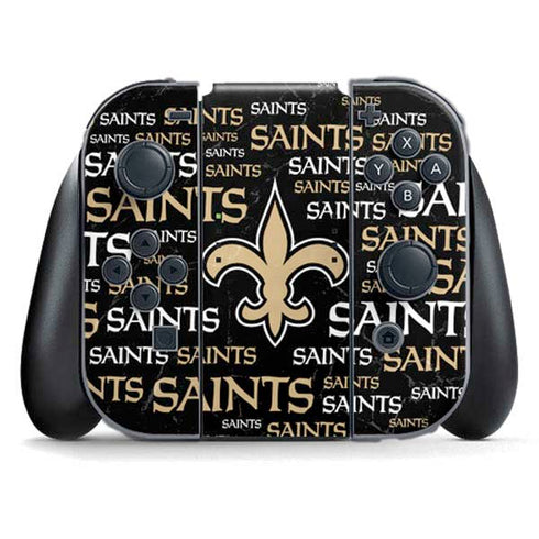 NFL New Orleans Saints Black Blast Nintendo Switch (2017-2021) Joy-Con Controller Skin