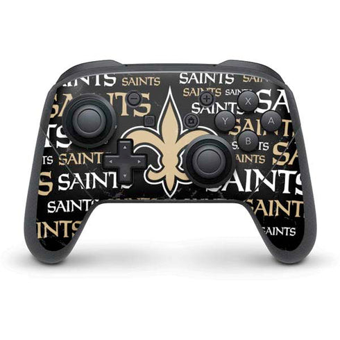 NFL New Orleans Saints Black Blast Nintendo Switch Pro Controller Skin