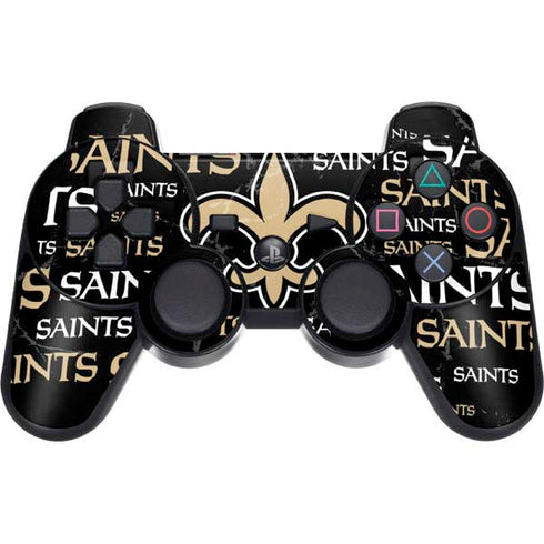 NFL New Orleans Saints Black Blast PS3 Dual Shock wireless controller Skin
