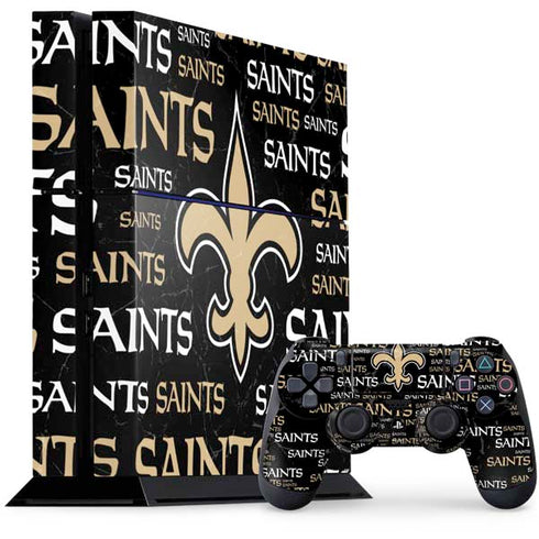 NFL New Orleans Saints Black Blast PS4 Console and Controller Bundle Skin