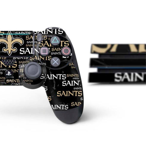 NFL New Orleans Saints Black Blast PS4 Pro Bundle Skin