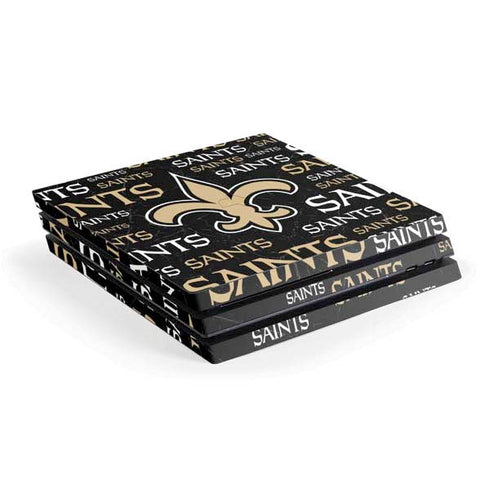 NFL New Orleans Saints Black Blast PS4 Pro Console Skin