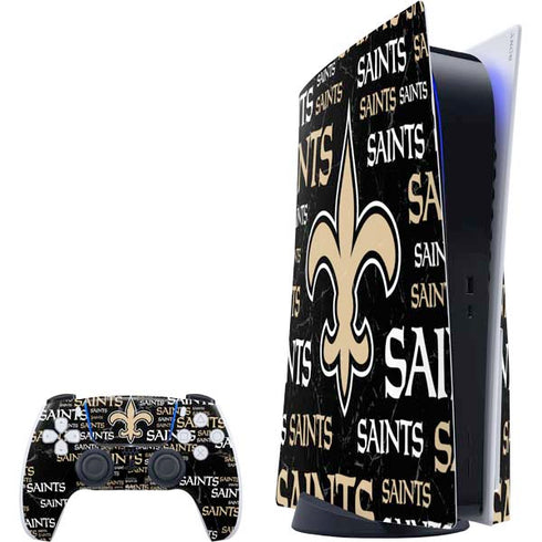 NFL New Orleans Saints Black Blast PS5 Bundle Skin
