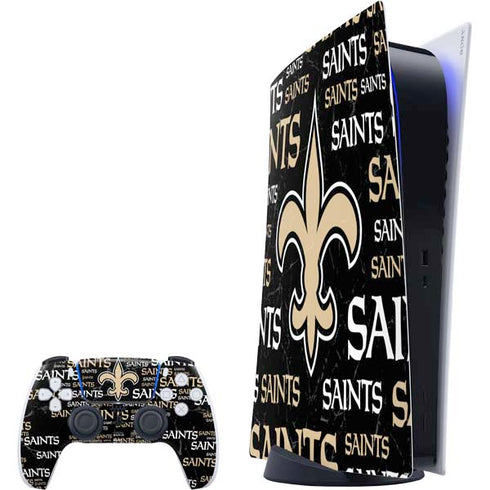 NFL New Orleans Saints Black Blast PS5 Digital Edition Bundle Skin