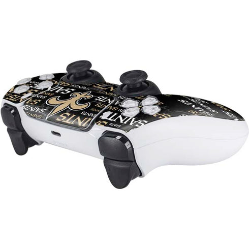 NFL New Orleans Saints Black Blast PS5 Controller Skin