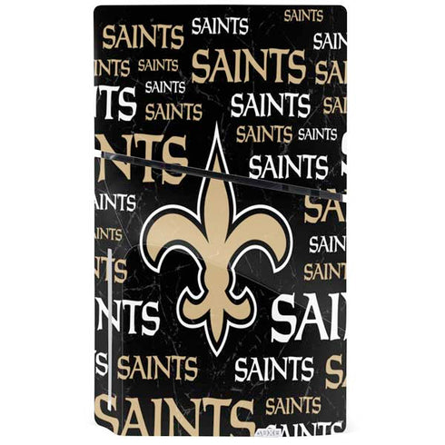 NFL New Orleans Saints Black Blast PS5 Slim Disk Bundle Skin