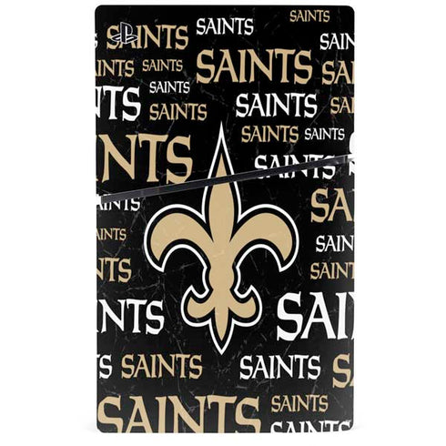 NFL New Orleans Saints Black Blast PS5 Slim Disk Console Skin