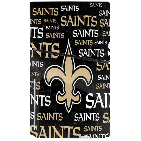 NFL New Orleans Saints Black Blast PS5 Slim Disk Console Skin