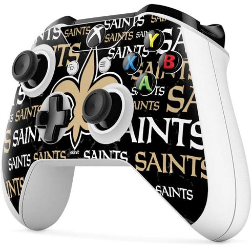 NFL New Orleans Saints Black Blast Xbox One S Controller Skin