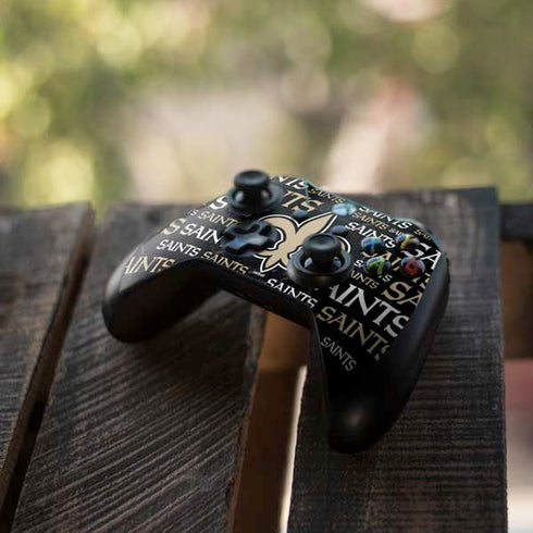 NFL New Orleans Saints Black Blast Xbox One S Controller Skin