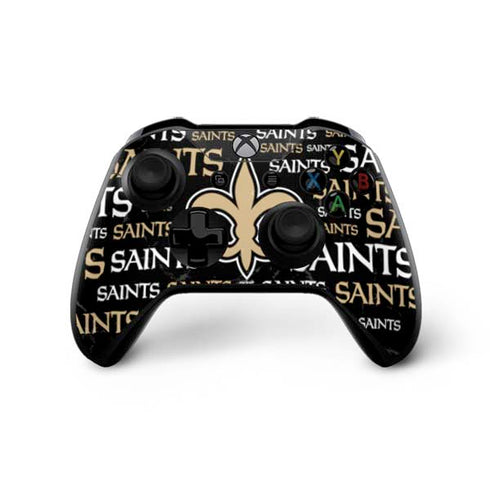 NFL New Orleans Saints Black Blast Xbox One X Controller Skin