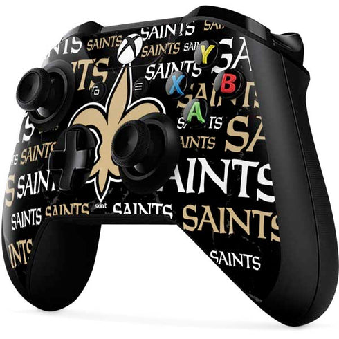 NFL New Orleans Saints Black Blast Xbox One X Controller Skin