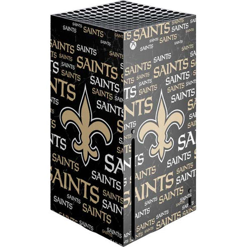 NFL New Orleans Saints Black Blast Xbox Series X Console Skin