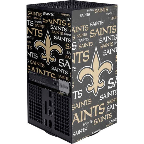 NFL New Orleans Saints Black Blast Xbox Series X Console Skin