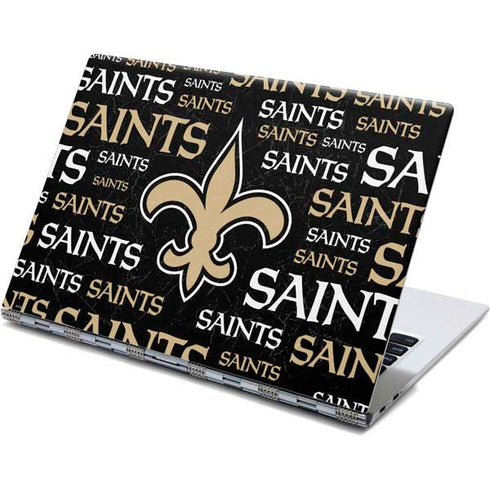 NFL New Orleans Saints Black Blast Yoga 910 2-in-1 14in Touch-Screen Skin