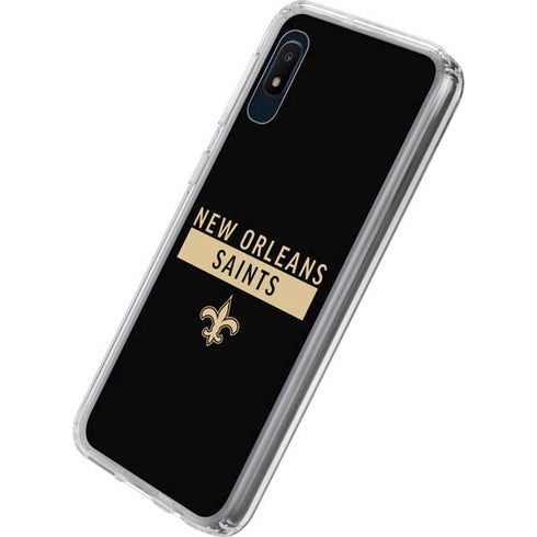 NFL New Orleans Saints Black Performance Series Galaxy A10e Clear Case
