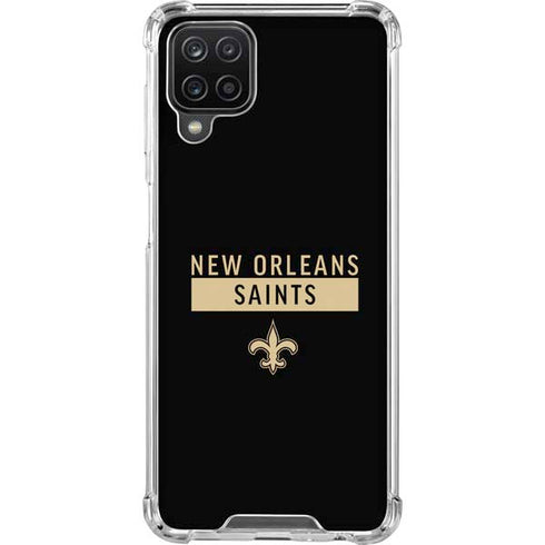 NFL New Orleans Saints Black Performance Series Galaxy A12 Clear Case