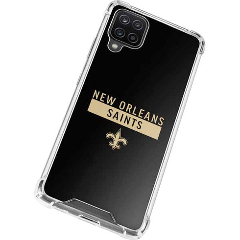 NFL New Orleans Saints Black Performance Series Galaxy A12 Clear Case