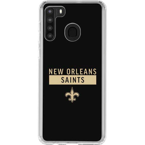 NFL New Orleans Saints Black Performance Series Galaxy A21 Clear Case