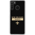NFL New Orleans Saints Black Performance Series Galaxy A21 Clear Case