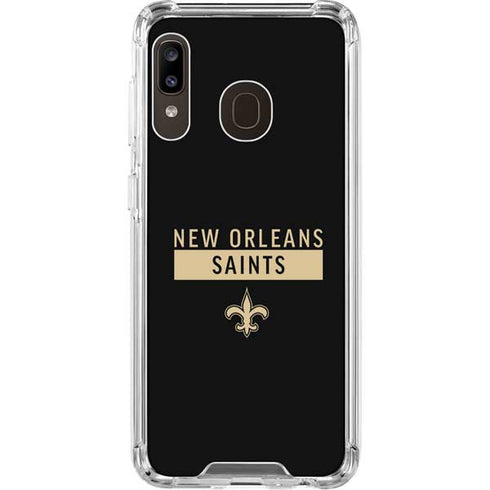NFL New Orleans Saints Black Performance Series Galaxy A30 Clear Case