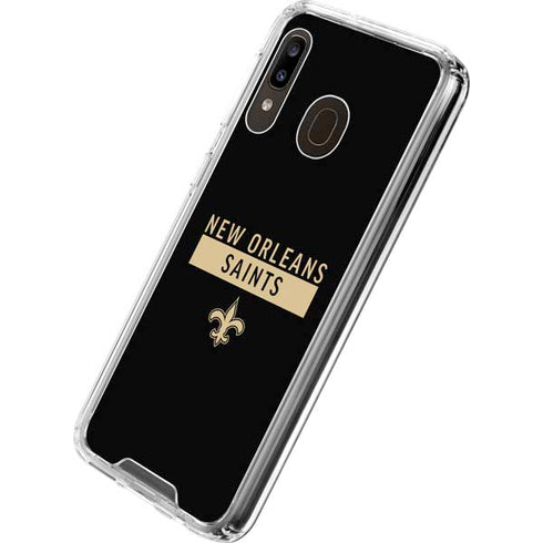 NFL New Orleans Saints Black Performance Series Galaxy A30 Clear Case