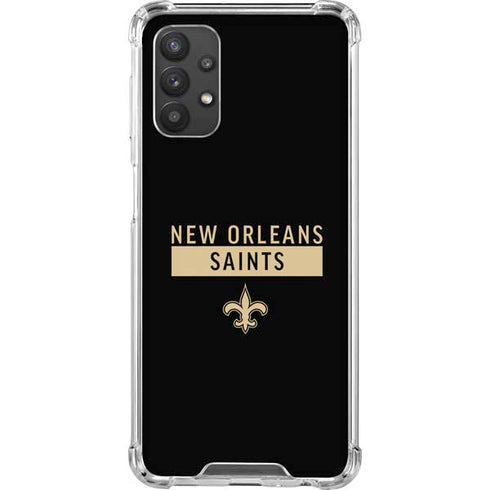 NFL New Orleans Saints Black Performance Series Galaxy A32 5G Clear Case