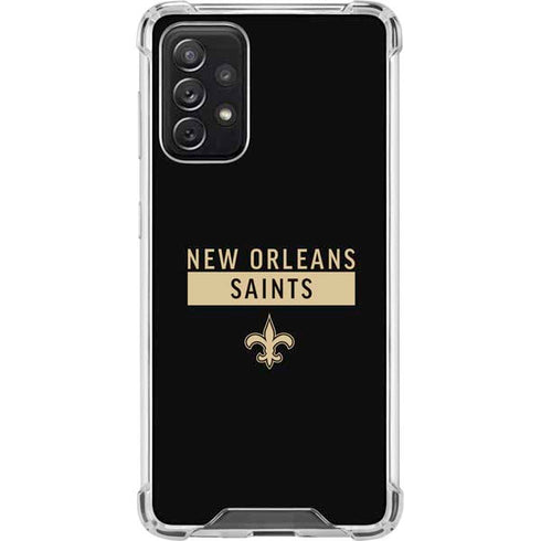 NFL New Orleans Saints Black Performance Series Galaxy A72 5G Clear Case