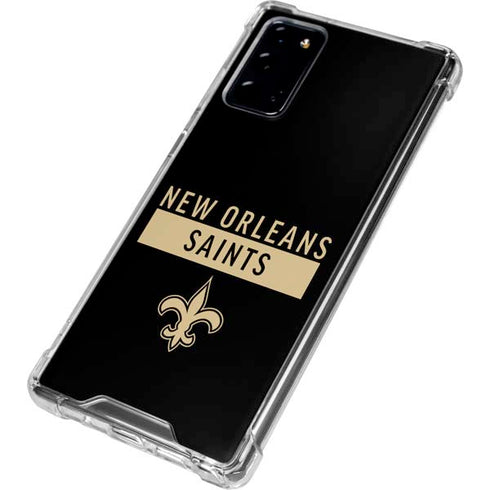 NFL New Orleans Saints Black Performance Series Galaxy Note20 5G Clear Case