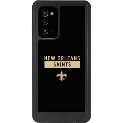 NFL New Orleans Saints Black Performance Series Galaxy Note20 5G Waterproof Case