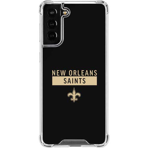 NFL New Orleans Saints Black Performance Series Galaxy S21 FE Clear Case