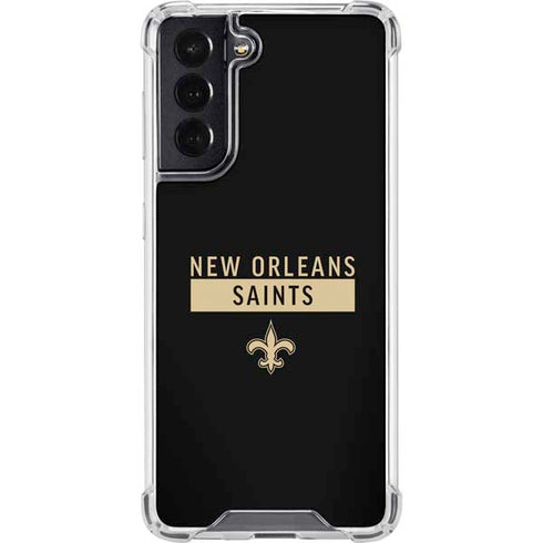 NFL New Orleans Saints Black Performance Series Galaxy S22 Clear Case