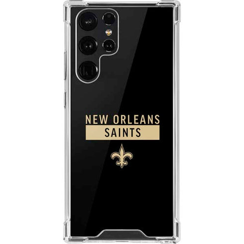 NFL New Orleans Saints Black Performance Series Galaxy S22 Ultra Clear Case