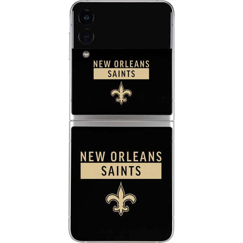 NFL New Orleans Saints Black Performance Series Galaxy Z Flip4 5G Skin