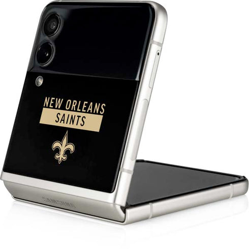NFL New Orleans Saints Black Performance Series Galaxy Z Flip4 5G Skin