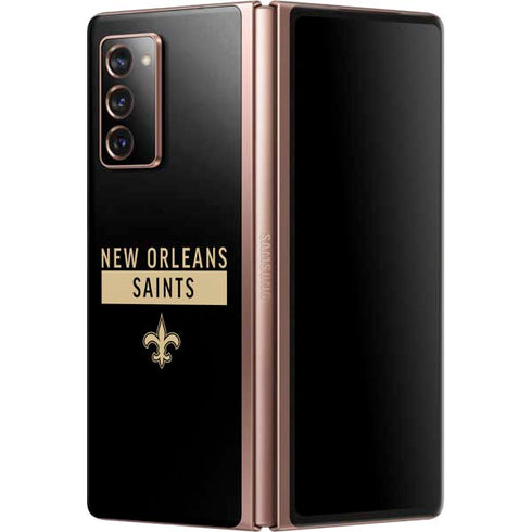 NFL New Orleans Saints Black Performance Series Galaxy Z Fold2 5G Skin