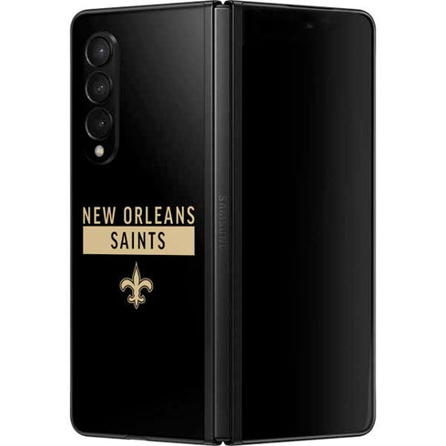 NFL New Orleans Saints Black Performance Series Galaxy Z Fold3 5G Skin