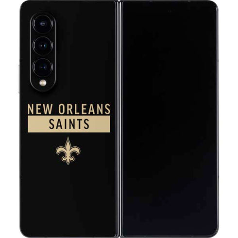NFL New Orleans Saints Black Performance Series Galaxy Z Fold4 5G Skin