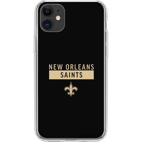 NFL New Orleans Saints Black Performance Series iPhone 11 Clear Case
