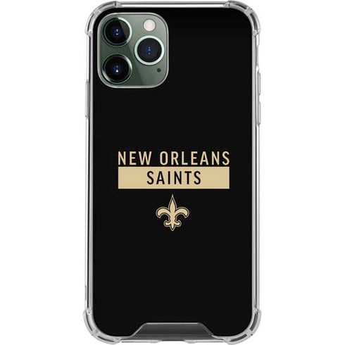 NFL New Orleans Saints Black Performance Series iPhone 11 Pro Max Clear Case