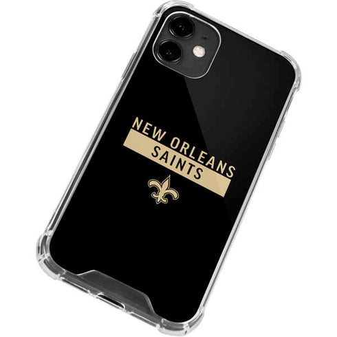 NFL New Orleans Saints Black Performance Series iPhone 12 Clear Case
