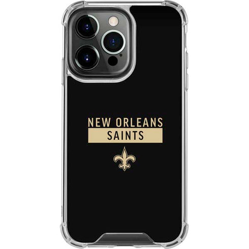 NFL New Orleans Saints Black Performance Series iPhone 13 Pro Clear Case