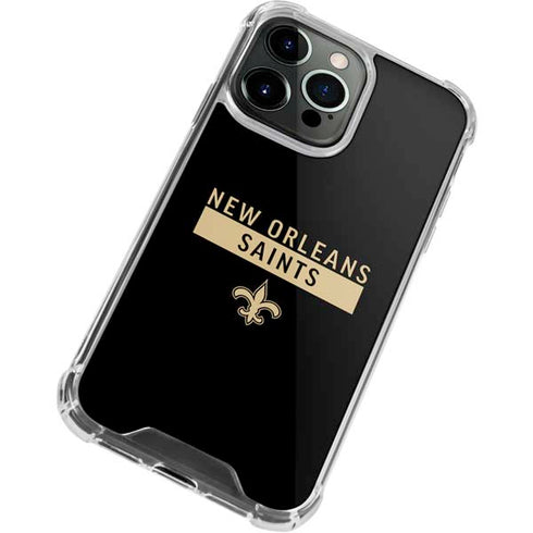 NFL New Orleans Saints Black Performance Series iPhone 13 Pro Clear Case