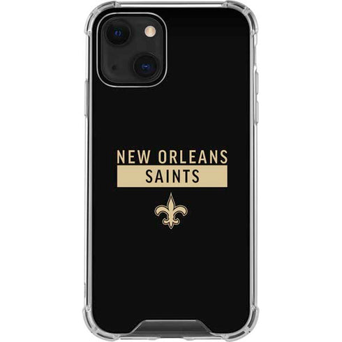 NFL New Orleans Saints Black Performance Series iPhone 14 Clear Case