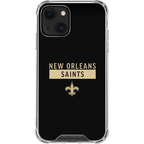 NFL New Orleans Saints Black Performance Series iPhone 15 Plus Clear Case