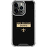 NFL New Orleans Saints Black Performance Series iPhone 15 Pro Clear Case