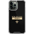 NFL New Orleans Saints Black Performance Series iPhone 15 Pro Max Clear Case