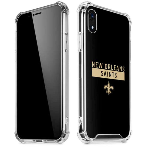 NFL New Orleans Saints Black Performance Series iPhone XR Clear Case